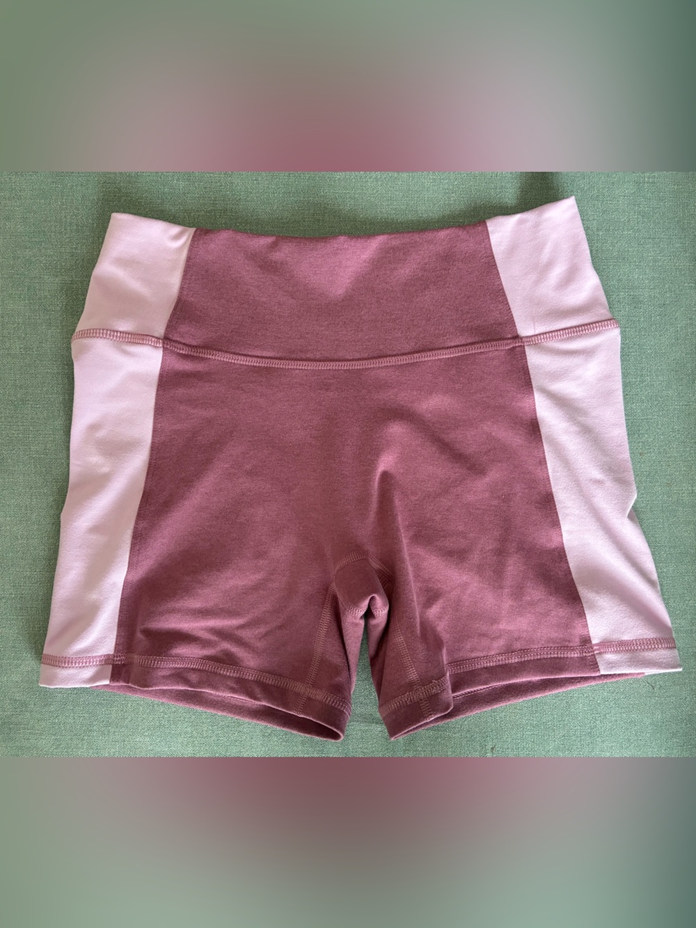 Fleo Women’s High-Rise Colorblock Bike Shorts - Dusty Rose & Pale Pink